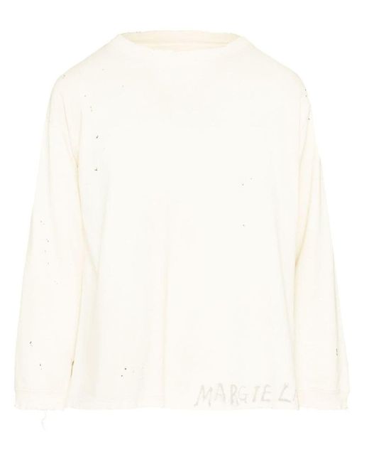 Maison Margiela White Paint Splatter Shirt for men