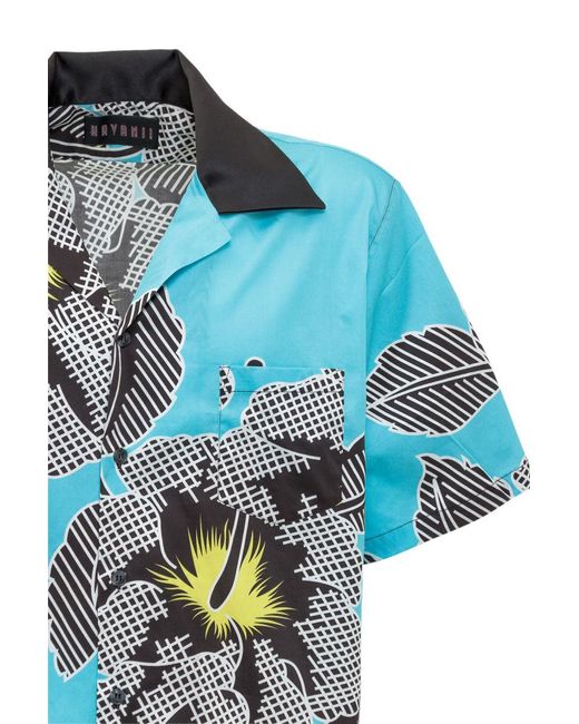 HAVANII Blue Shirt With Print for men