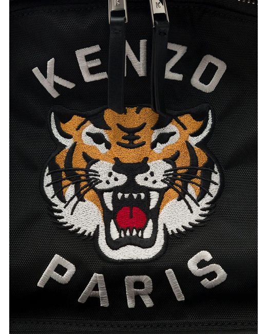 KENZO Black Zaino Con Ricamo Tiger for men