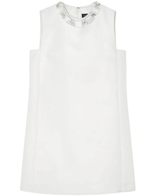 Versace White Short Dress With Decoration