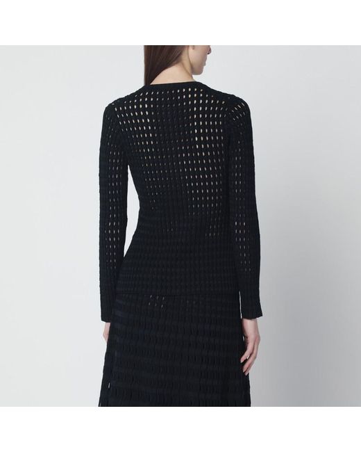 Jonathan Simkhai Black Mabel Openwork Knit Cardigan