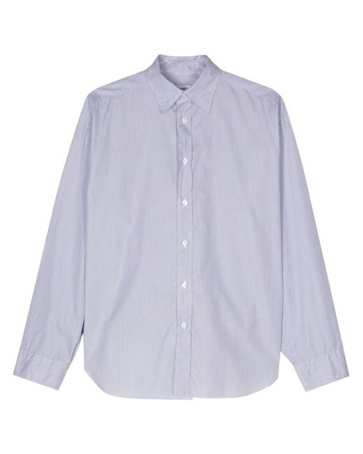 Finamore 1925 Purple Striped Cotton Shirt