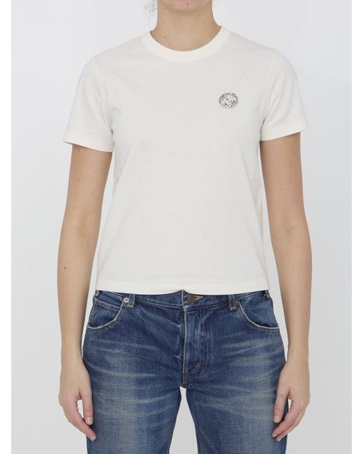 Gucci White Branded Slim-fit Cotton-jersey T-shirt