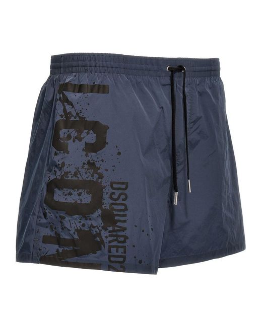 DSquared² Blue Midi Boxer Shorts for men