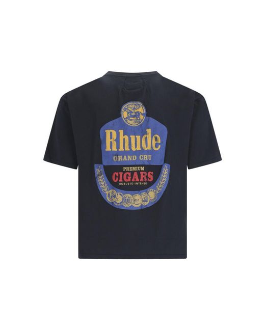 Rhude Blue 'grand Cru' T-shirt for men