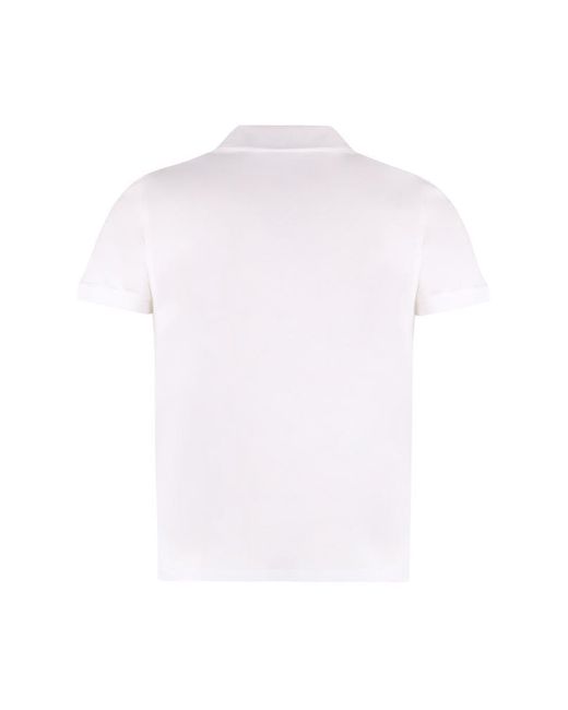 Saint Laurent White Cotton-Piqué Polo Shirt for men