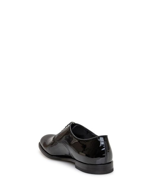 Doucal's Black Laced In Patent Leather for men