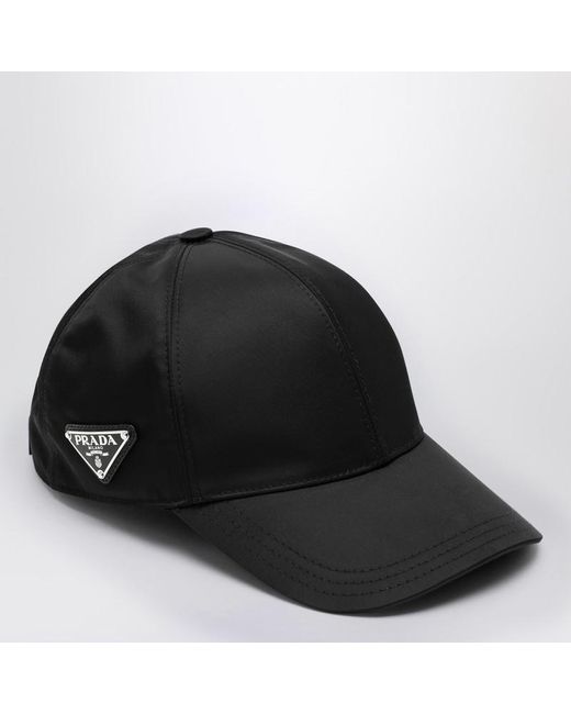 Prada Black Re-nylon Baseball Cap for men