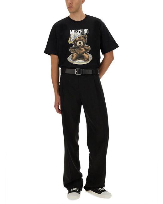 Moschino Black Whimsical Graphic Print T-Shirt for men