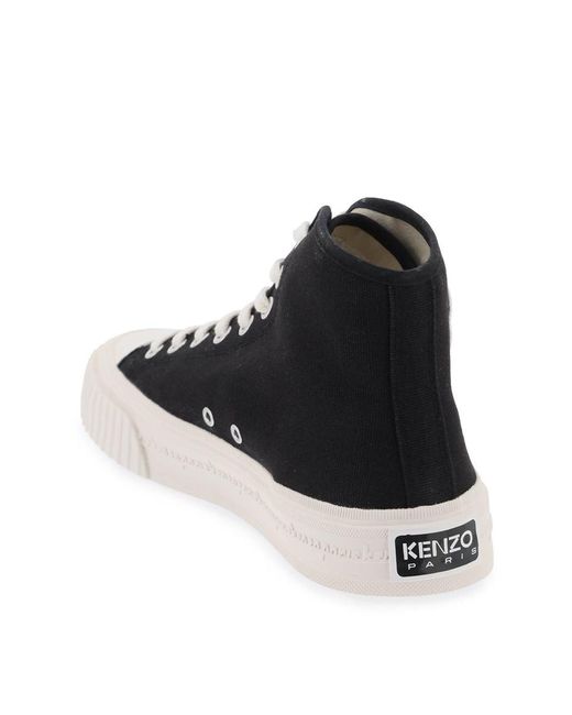 KENZO Black Canvas Foxy High Top Sneakers
