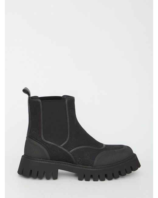 Gucci Black Woman's GG Ankle Boot