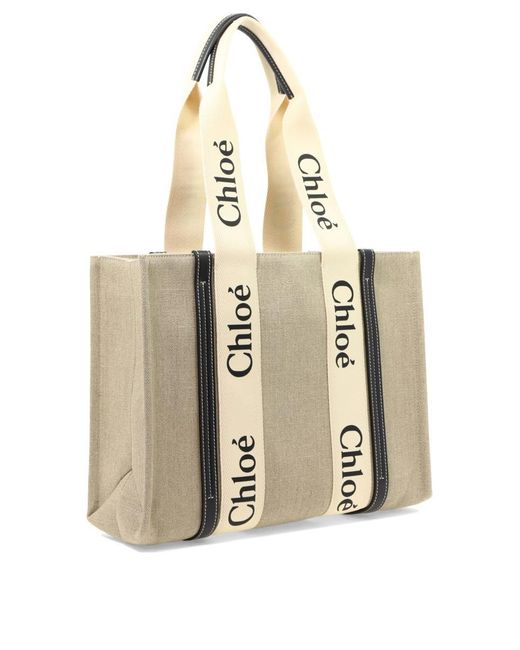 Chloé Natural Chloé Woody Medium Shoulder Bag