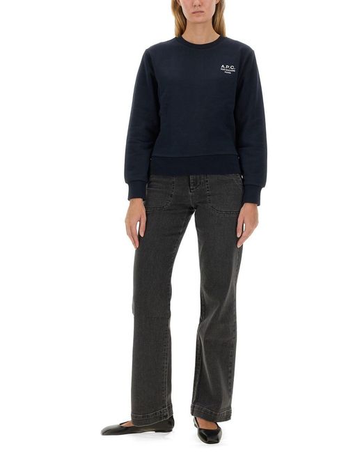 A.P.C. Blue Relaxed Fit Sweatshirt