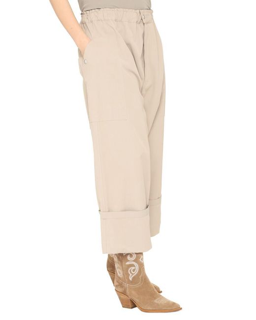Moncler Genius Natural 2 Moncler 1952 - Cotton Blend Wide Leg Trousers