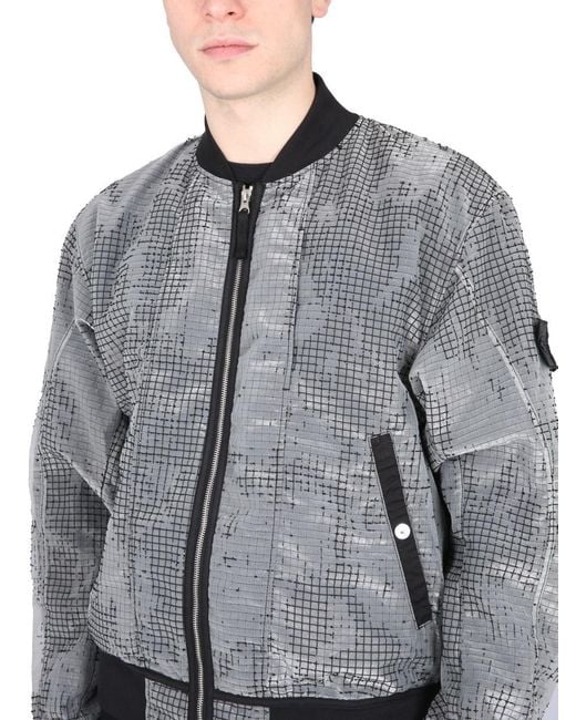 Stone Island Shadow Project Gray Distorted Bomber for men