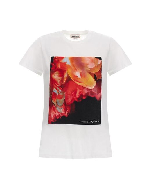 Alexander McQueen White Exploded Petal T-shirt