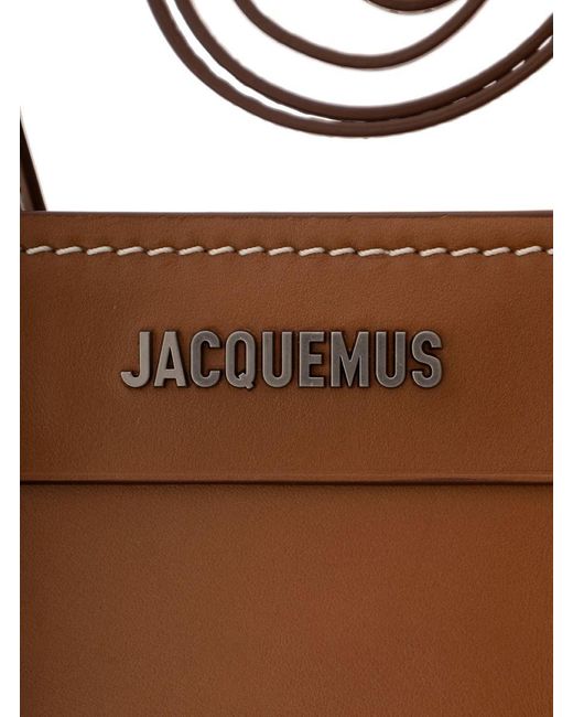 Jacquemus 'le Porte Poche Meunier' Brown Wallet With Logo Lettering In Leather Man for men