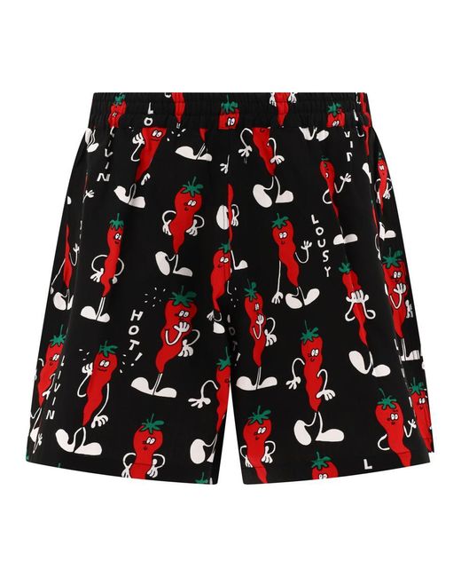 Junya Watanabe Red " X Lousy Livin" Printed Shorts for men