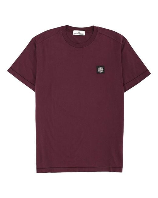 Stone Island Purple T-Shirt Slim Fit for men