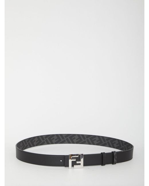 Fendi White Ff Reversible Belt for men