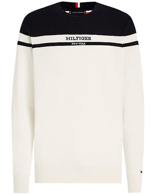 Tommy Hilfiger Black Colorblock Graphic C Nk Sweater for men