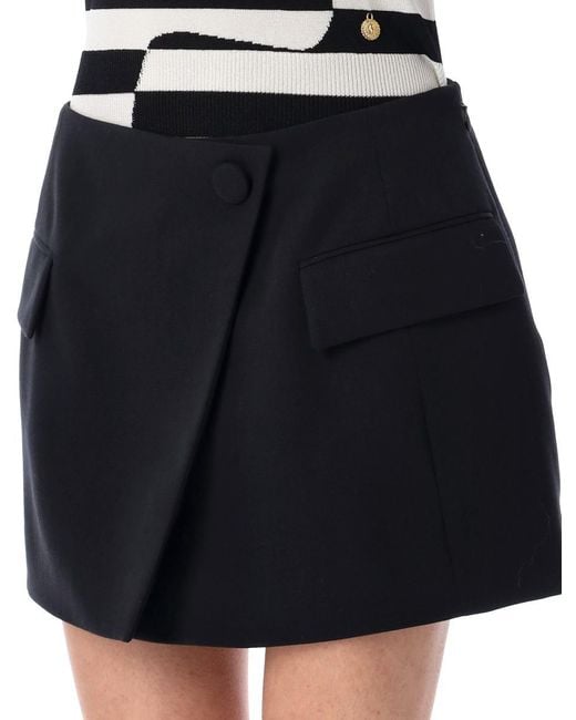 ミニスカート Balmain Asymmetric Black Miniskirt Balmain Asymmetric Mini Skirt in Black | Lyst