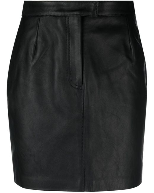 Officine Generale Black Felicie Lambskin Miniskirt
