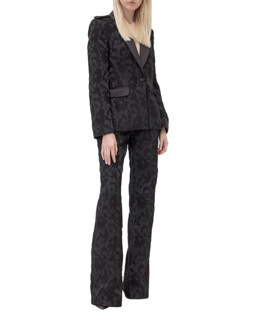 Alexis Black Pants With Floral Embroidery