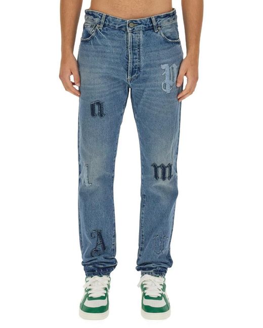 Palm Angels Blue Five-Pocket Jeans for men
