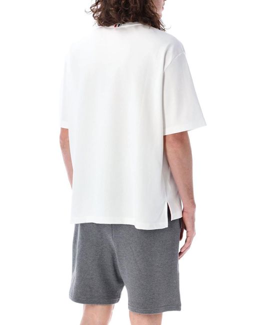 Thom Browne White Oversized Short Sleeves T-Shirt for men