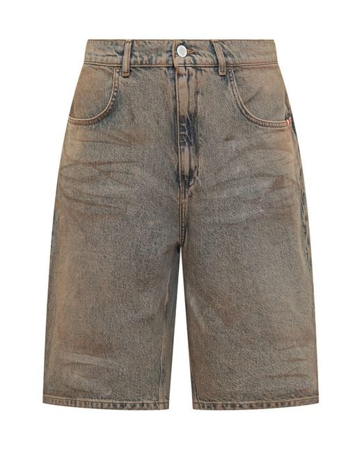 AMISH Gray Tommy Bermuda Pants for men