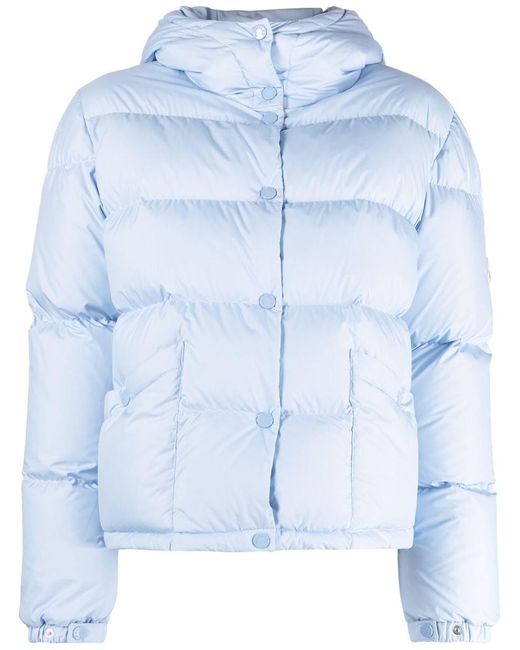 Moncler Blue Ebre Quilted Hooded Jacket