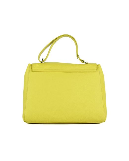 Orciani Yellow Sveva Soft Medium Acidic Leather Shoulder Bag With Shoulder Strap
