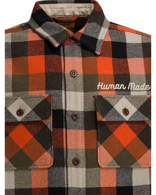 Human Made Orange Wool Overshirt Jacket for men