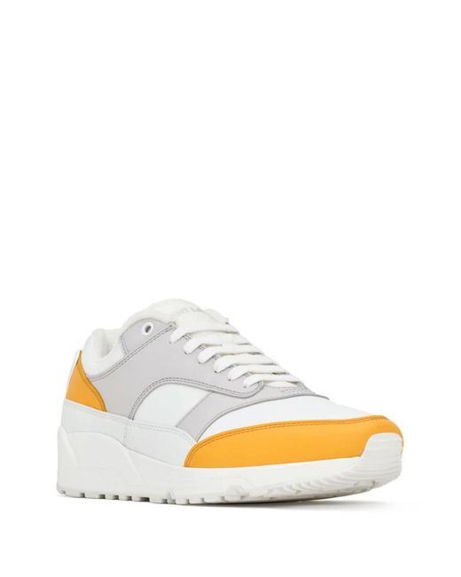 Saint Laurent White Cin 15 Panelled Leather Sneakers for men