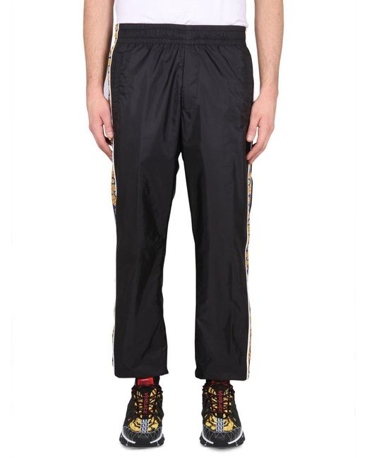 Versace Black jogging Pants With Baroque Print for men