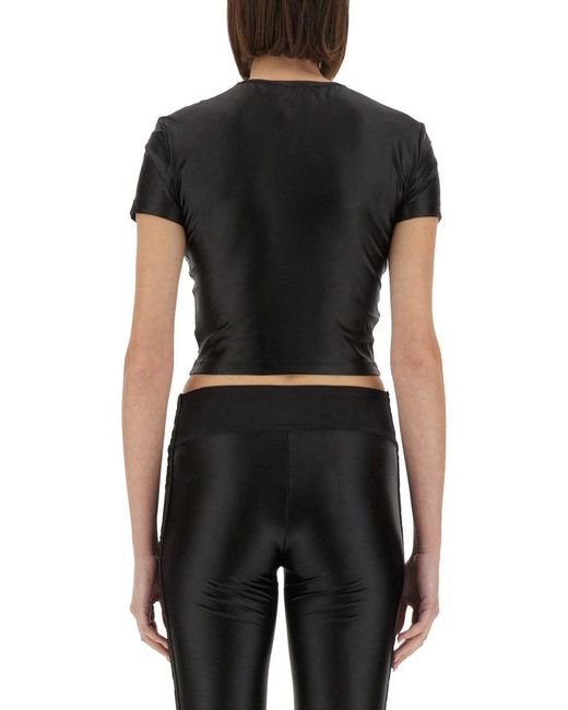 Versace Jeans Couture Black Top With Logo Print