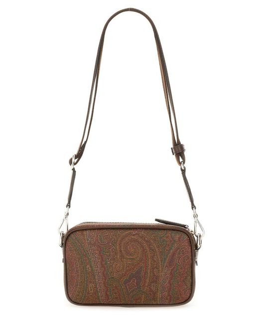 Etro Brown Patterned Shoulder Bag for men