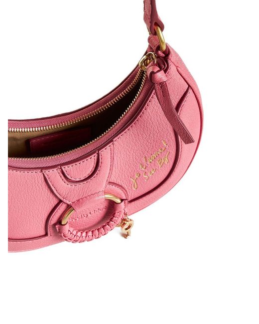 See By Chloé Pink Hana Half-Moon Leather Shoulder Bag