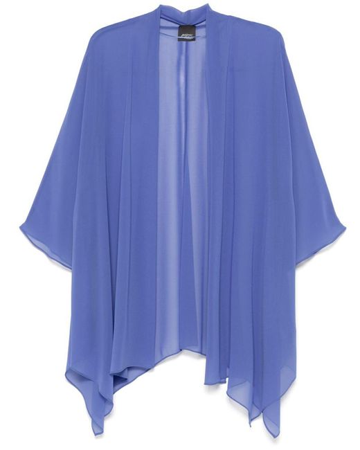 Marina Rinaldi Blue 'umberta' Open Blouse Semi-trasparent