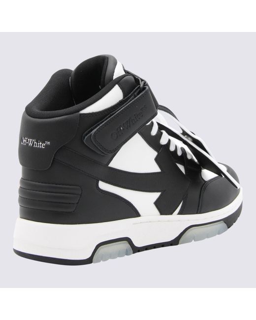 Off-White c/o Virgil Abloh Black And White Leather Out Of Office Mid Top Sneakers for men