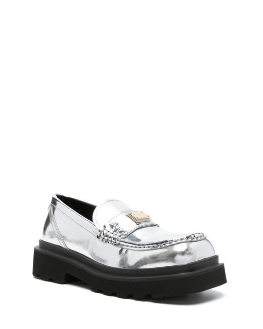 Dolce & Gabbana White Flat Shoes