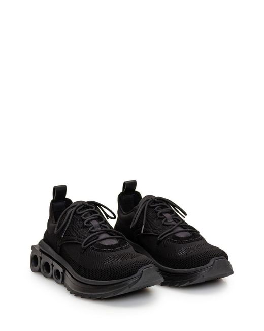Ferragamo Black Canvas Running Sneakers for men