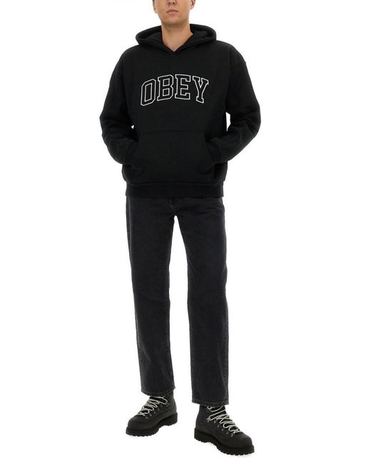 Obey Black Sweatshirt With Logo for men