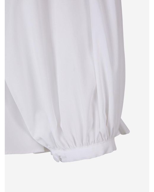 Alexander McQueen White Puffed Sleeves Blouse