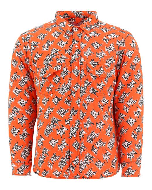 ERL Padded Overshirt in Orange for Men | Lyst