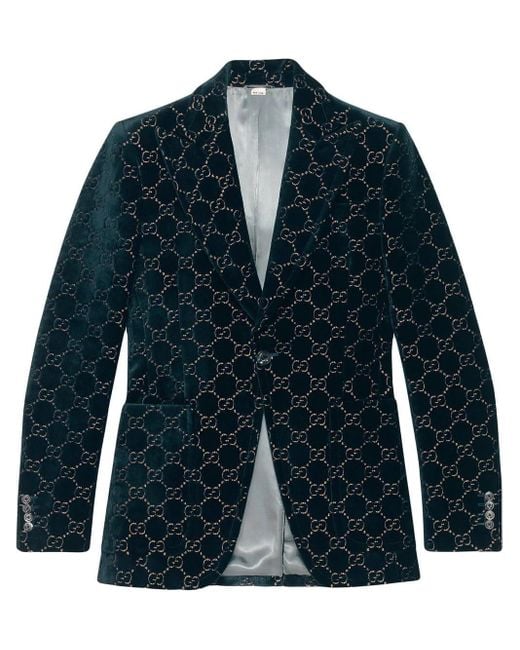 Gucci Blue GG Velvet Jacket for men
