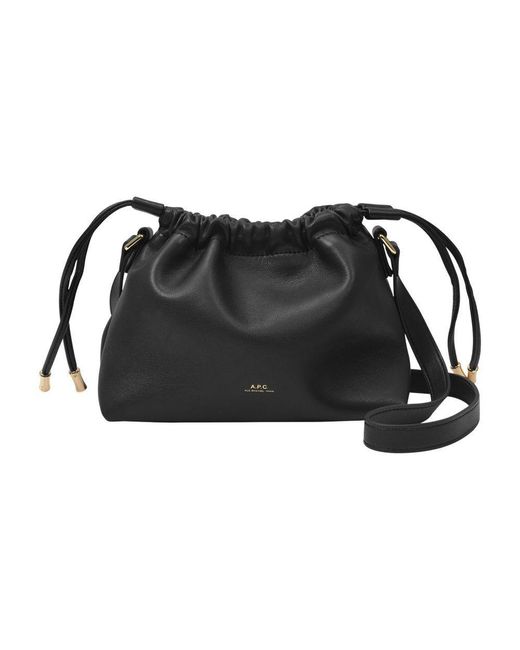 A.P.C. Ninon Mini Hobo Bag in Black | Lyst