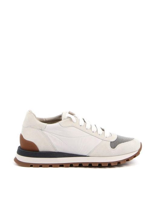 Brunello Cucinelli White Embellished Upper Sneakers