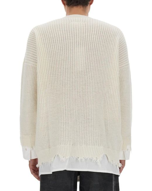 MM6 by Maison Martin Margiela White Shirt Bottom Sweater for men